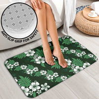 Hawaiian Hibiscus Tribal Floral Green Bathroom Set Polynesian Tapa Pattern - Polynesian Pride