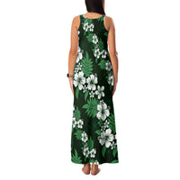 Hawaiian Hibiscus Tribal Floral Green Family Matching Tank Maxi Dress and Hawaiian Shirt Polynesian Tapa Pattern - Polynesian Pride