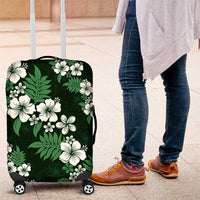 Hawaiian Hibiscus Tribal Floral Green Luggage Cover Polynesian Tapa Pattern - Polynesian Pride