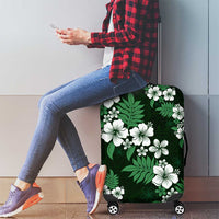 Hawaiian Hibiscus Tribal Floral Green Luggage Cover Polynesian Tapa Pattern - Polynesian Pride