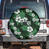 Hawaiian Hibiscus Tribal Floral Green Spare Tire Cover Polynesian Tapa Pattern - Polynesian Pride
