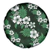 Hawaiian Hibiscus Tribal Floral Green Spare Tire Cover Polynesian Tapa Pattern - Polynesian Pride
