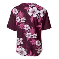 Hawaiian Hibiscus Tribal Floral Pink Baseball Jersey Polynesian Tapa Pattern LT01 - Polynesian Pride