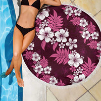 Hawaiian Hibiscus Tribal Floral Pink Beach Blanket Polynesian Tapa Pattern - Polynesian Pride