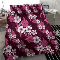 Hawaiian Hibiscus Tribal Floral Pink Bedding Set Polynesian Tapa Pattern - Polynesian Pride
