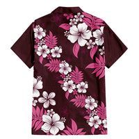 Hawaiian Hibiscus Tribal Floral Pink Family Matching Mermaid Dress and Hawaiian Shirt Polynesian Tapa Pattern - Polynesian Pride