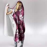 Hawaiian Hibiscus Tribal Floral Pink Hooded Blanket Polynesian Tapa Pattern - Polynesian Pride