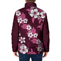 Hawaiian Hibiscus Tribal Floral Pink Padded Jacket Polynesian Tapa Pattern LT01 - Polynesian Pride