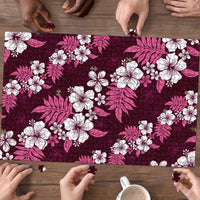 Hawaiian Hibiscus Tribal Floral Pink Puzzle Polynesian Tapa Pattern LT01 - Polynesian Pride