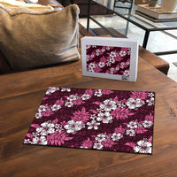 Hawaiian Hibiscus Tribal Floral Pink Puzzle Polynesian Tapa Pattern LT01 - Polynesian Pride