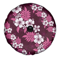 Hawaiian Hibiscus Tribal Floral Pink Spare Tire Cover Polynesian Tapa Pattern - Polynesian Pride