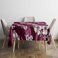 Hawaiian Hibiscus Tribal Floral Pink Tablecloth Polynesian Tapa Pattern - Polynesian Pride