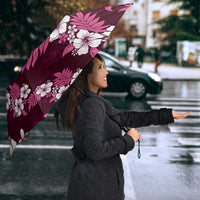 Hawaiian Hibiscus Tribal Floral Pink Umbrella Polynesian Tapa Pattern - Polynesian Pride