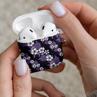 Hawaiian Hibiscus Tribal Floral Purple AirPods Case Polynesian Tapa Pattern - Polynesian Pride