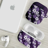 Hawaiian Hibiscus Tribal Floral Purple AirPods Case Polynesian Tapa Pattern - Polynesian Pride
