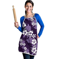 Hawaiian Hibiscus Tribal Floral Purple Apron Polynesian Tapa Pattern - Polynesian Pride
