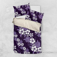Hawaiian Hibiscus Tribal Floral Purple Bedding Set Polynesian Tapa Pattern - Polynesian Pride
