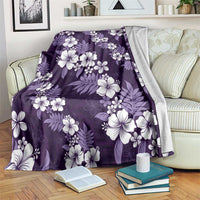 Hawaiian Hibiscus Tribal Floral Purple Blanket Polynesian Tapa Pattern - Polynesian Pride