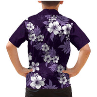 Hawaiian Hibiscus Tribal Floral Purple Family Matching Mermaid Dress and Hawaiian Shirt Polynesian Tapa Pattern - Polynesian Pride