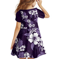 Hawaiian Hibiscus Tribal Floral Purple Family Matching Mermaid Dress and Hawaiian Shirt Polynesian Tapa Pattern - Polynesian Pride