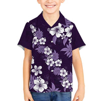 Hawaiian Hibiscus Tribal Floral Purple Family Matching Puletasi and Hawaiian Shirt Polynesian Tapa Pattern - Polynesian Pride