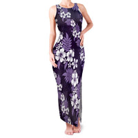Hawaiian Hibiscus Tribal Floral Purple Family Matching Tank Maxi Dress and Hawaiian Shirt Polynesian Tapa Pattern - Polynesian Pride