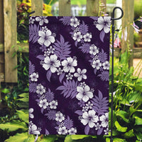 Hawaiian Hibiscus Tribal Floral Purple Garden Flag Polynesian Tapa Pattern - Polynesian Pride