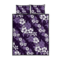 Hawaiian Hibiscus Tribal Floral Purple Quilt Bed Set Polynesian Tapa Pattern - Polynesian Pride