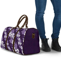 Hawaiian Hibiscus Tribal Floral Purple Travel Bag Polynesian Tapa Pattern - Polynesian Pride