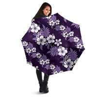 Hawaiian Hibiscus Tribal Floral Purple Umbrella Polynesian Tapa Pattern - Polynesian Pride