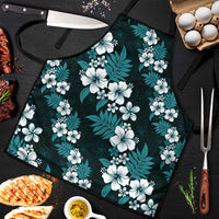 Hawaiian Hibiscus Tribal Floral Teal Apron Polynesian Tapa Pattern - Polynesian Pride