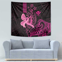 Hawaii Breast Cancer Tapestry Girl Floral Kakau Pattern