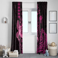 Hawaii Breast Cancer Window Curtain Girl Floral Kakau Pattern