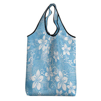 Fiji Tapa Pattern Grocery Bag Plumeria Floral