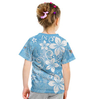 Fiji Tapa Pattern Kid T Shirt Plumeria Floral LT01 - Polynesian Pride