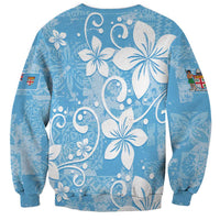 Fiji Tapa Pattern Sweatshirt Plumeria Floral