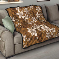 Plumeria Floral Tapa Pattern Vintage Gold Quilt LT01 - Polynesian Pride