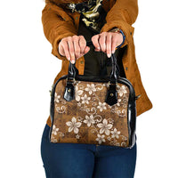 Plumeria Floral Tapa Pattern Vintage Gold Shoulder Handbag LT01 One Size Gold - Polynesian Pride