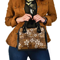 Plumeria Floral Tapa Pattern Vintage Gold Shoulder Handbag LT01 - Polynesian Pride