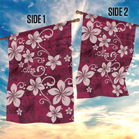 Plumeria Floral Tapa Pattern Ruby Pink Garden Flag LT01 - Polynesian Pride