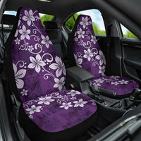 Plumeria Floral Tapa Pattern Amethyst Purple Car Seat Cover LT01 One Size Purple - Polynesian Pride