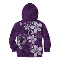 Plumeria Floral Tapa Pattern Amethyst Purple Kid Hoodie