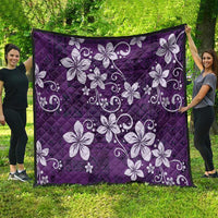 Plumeria Floral Tapa Pattern Amethyst Purple Quilt LT01 - Polynesian Pride