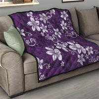 Plumeria Floral Tapa Pattern Amethyst Purple Quilt LT01 - Polynesian Pride