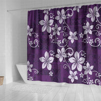 Plumeria Floral Tapa Pattern Amethyst Purple Shower Curtain LT01 - Polynesian Pride