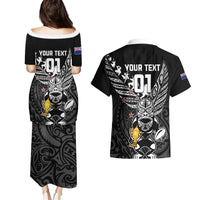 Custom New Zealand Silver Fern Rugby Couples Matching Puletasi Dress and Hawaiian Shirt Aotearoa Champion 2023 World Cup LT01 - Polynesian Pride