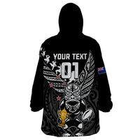 Custom New Zealand Silver Fern Rugby Wearable Blanket Hoodie Aotearoa Champion 2023 World Cup LT01 - Polynesian Pride