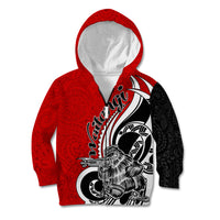 New Zealand Waitangi Day Kid Hoodie Aotearoa Te Tiriti O Waitangi Kiwi Red Version LT01 Zip Hoodie Red - Polynesian Pride