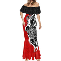 New Zealand Waitangi Day Mermaid Dress Aotearoa Te Tiriti O Waitangi Kiwi Red Version LT01 - Polynesian Pride