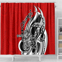 New Zealand Waitangi Day Shower Curtain Aotearoa Te Tiriti O Waitangi Kiwi Red Version LT01 - Polynesian Pride
